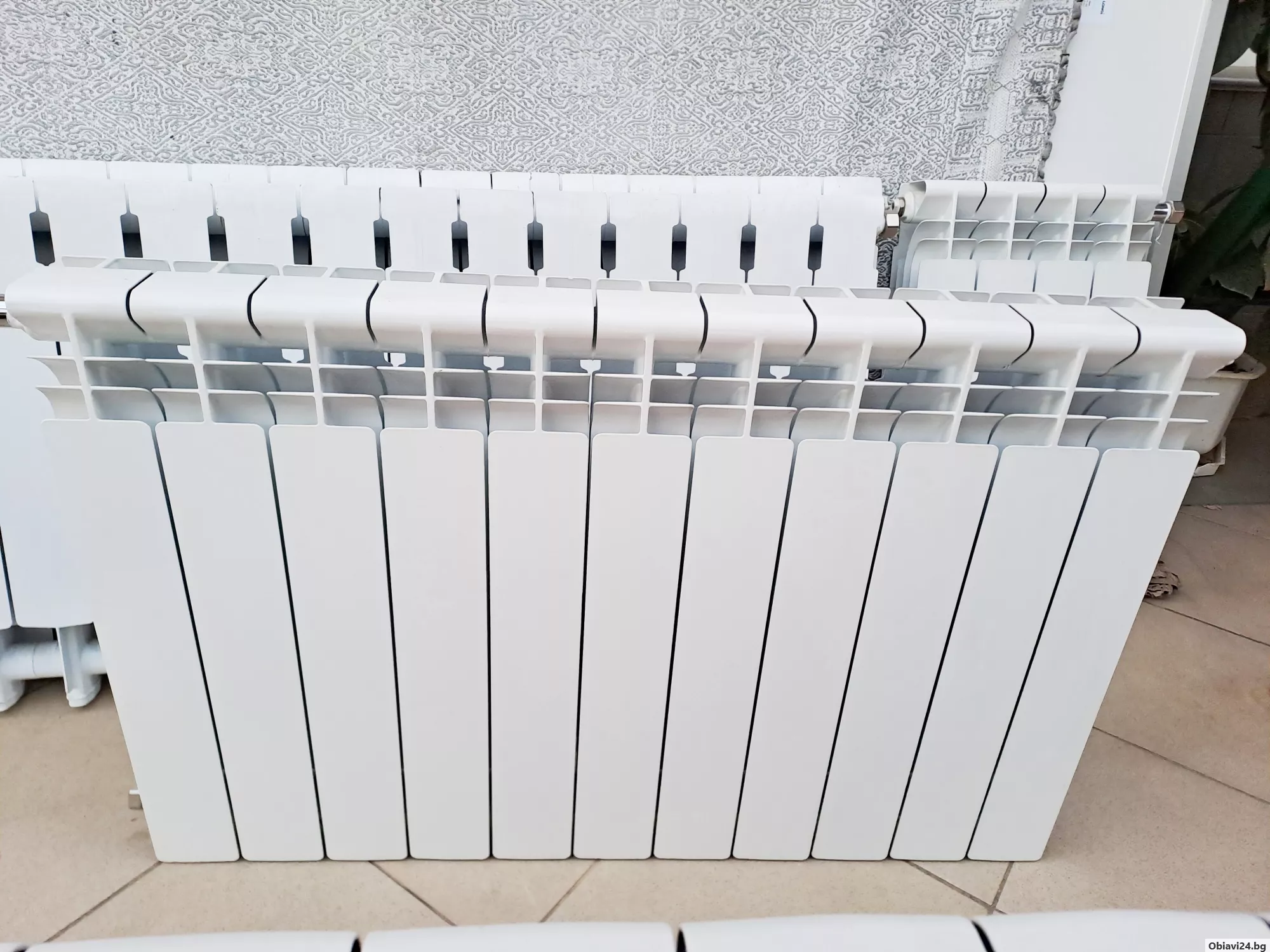 Италиански алуминиеви радиатори Global 500m за парно, окомплектовани с термоглави и секретни кранове - obiavi24.bg