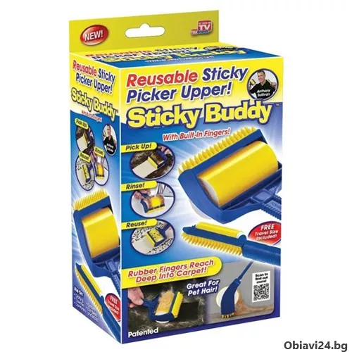 Уред за събиране, почистване на косми от домашни любимци STICKY BUDDY - obiavi24.bg