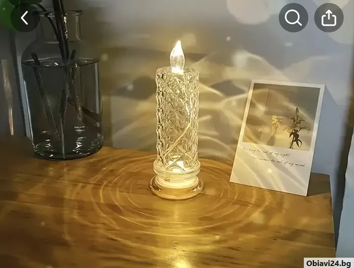 Безпламъчна лед-свещ нощна лампа нова
