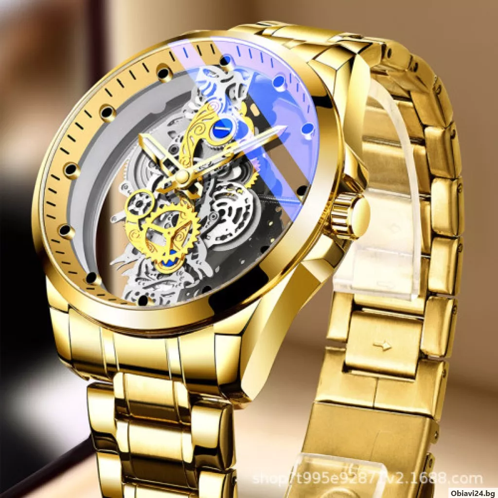 Мъжки кварцов часовник T i o n g с прозрачно покритие - Водоустойчив - obiavi24.bg