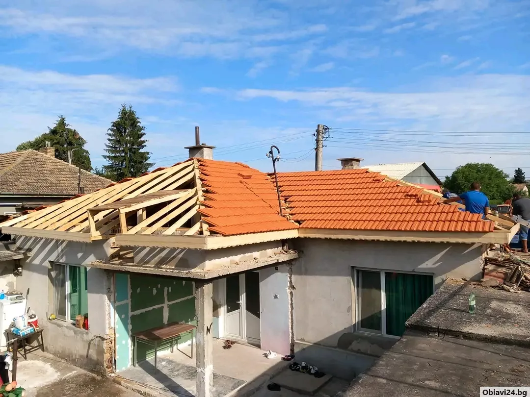 Ремонт на покриви изграждане на дървени навеси веранди керемиди нов покрив - obiavi24.bg