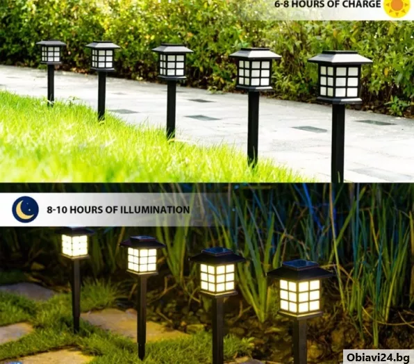 LED соларни лампи за двор и градина к-т от 6 бр. - obiavi24.bg