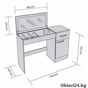 Тоалетка с огледало - Бял Гланц - obiavi24.bg