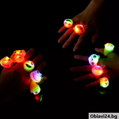 Малки светещи в 4 цвята играчки тип пръстен комплект от 9 броя - obiavi24.bg