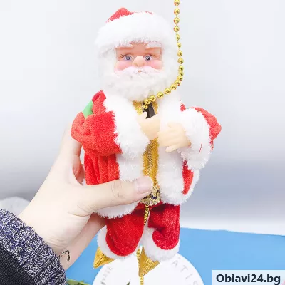 Дядо Коледа катерещ се по мъниста - obiavi24.bg