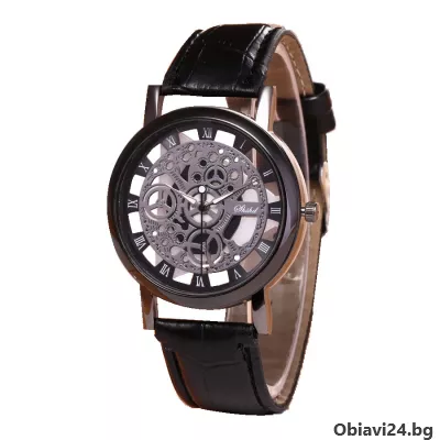 Изискан мъжки ръчен часовник с прозрачен циферблат - obiavi24.bg