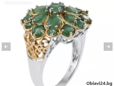 Двуцветен пръстен с изумруди - obiavi24.bg